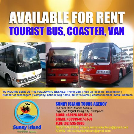 Murang Mura!! Tourist Bus, Van And Coaster Rental [ Vehicle Rentals ...