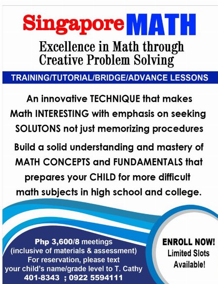 manila math tutorial Programs Other ] Math [ Metro Singapore Summer Classes