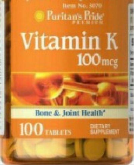 Vitamin K. 100 Mcg. 100 Tablets. Puritan Vitamin K ...