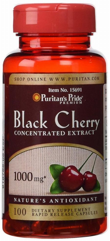 Black Cherry Extract 1000mg. 100 Capsules Black Cherry For Gout ...