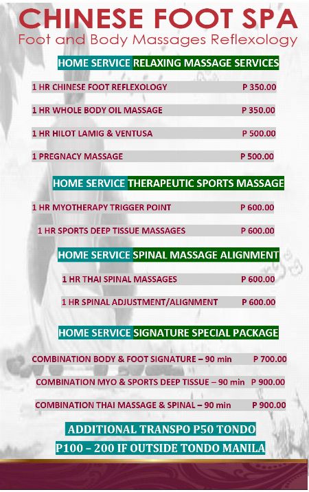 Home Service Massage Tayuman Pasay Caloocan Binondo [ Spa Services