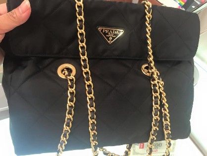 prada gold chain bag