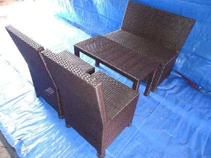 Synthetic Rattan Sofa Set Outdoor All Weather [ Furniture & Fixture